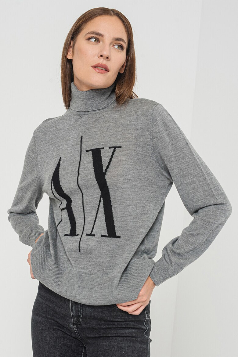 ARMANI EXCHANGE Пуловер с поло и лого - Pepit.bg