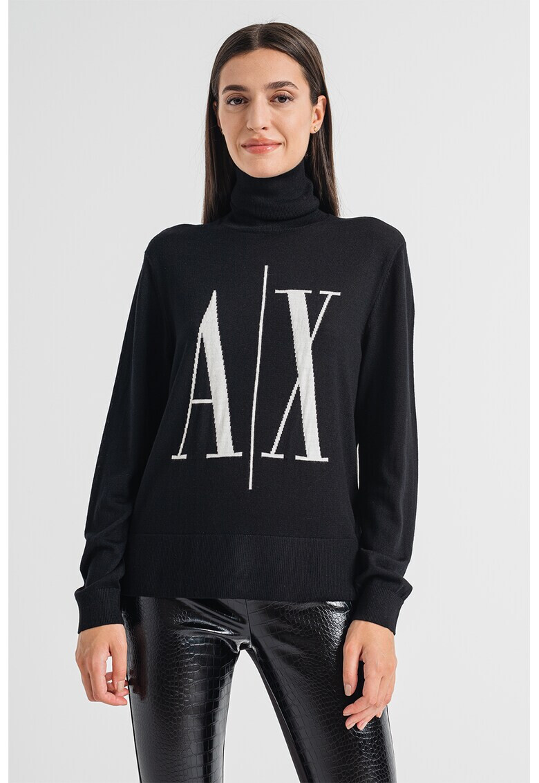ARMANI EXCHANGE Пуловер с поло и лого - Pepit.bg