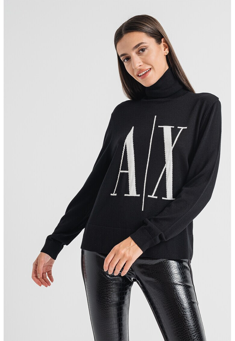 ARMANI EXCHANGE Пуловер с поло и лого - Pepit.bg