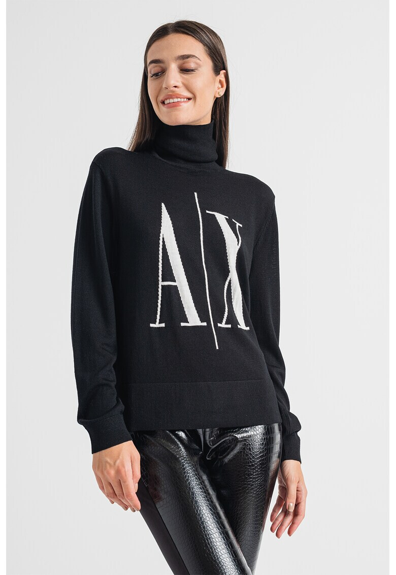 ARMANI EXCHANGE Пуловер с поло и лого - Pepit.bg