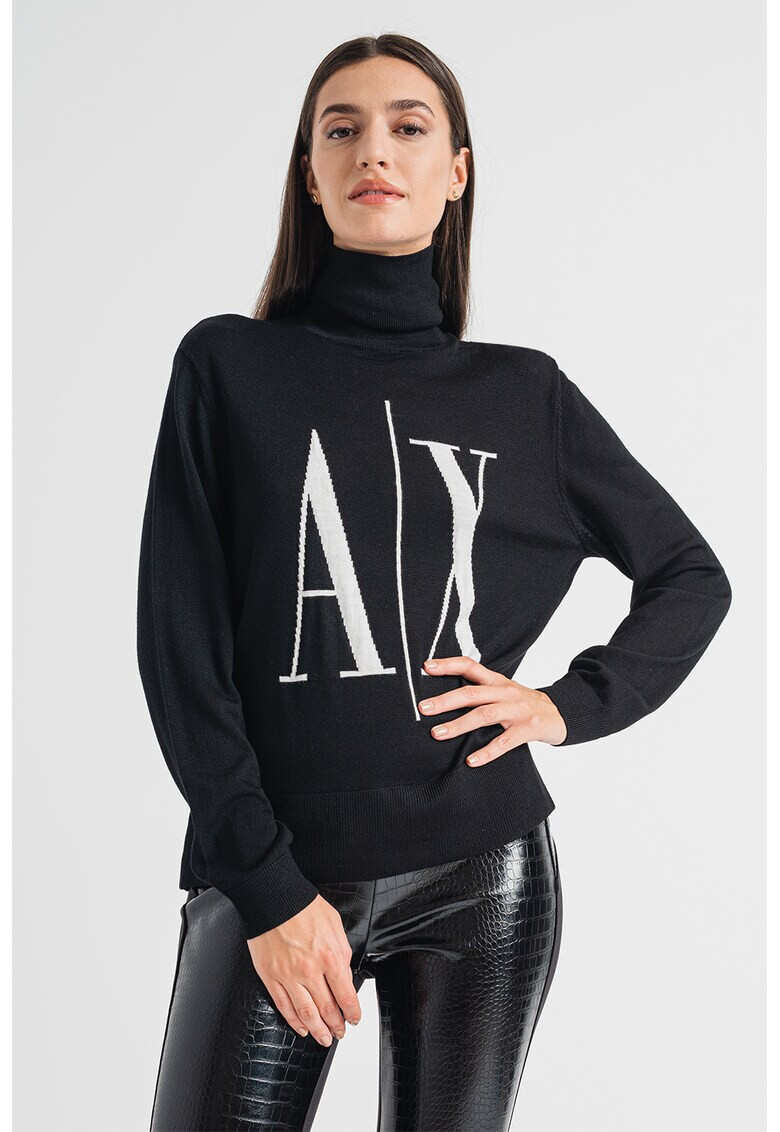 ARMANI EXCHANGE Пуловер с поло и лого - Pepit.bg