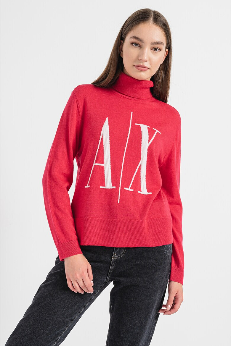 ARMANI EXCHANGE Пуловер с поло и лого - Pepit.bg