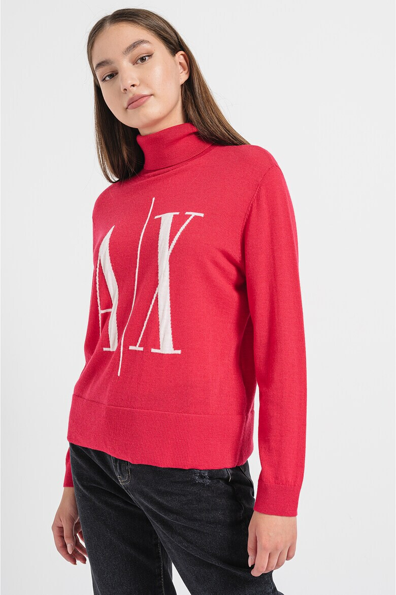 ARMANI EXCHANGE Пуловер с поло и лого - Pepit.bg