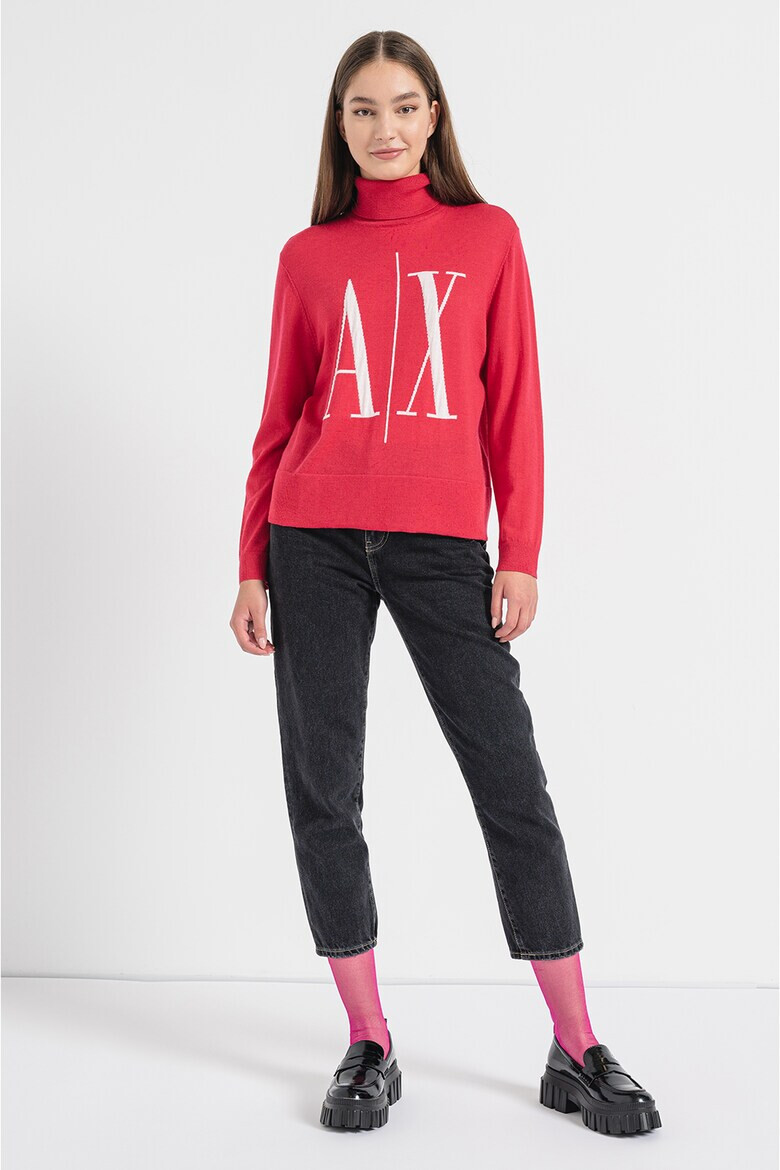 ARMANI EXCHANGE Пуловер с поло и лого - Pepit.bg