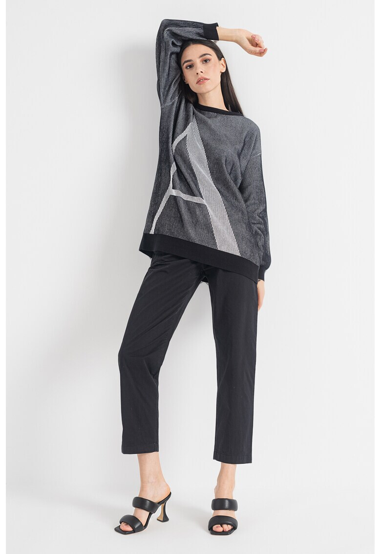 ARMANI EXCHANGE Рипсен пуловер с принт - Pepit.bg