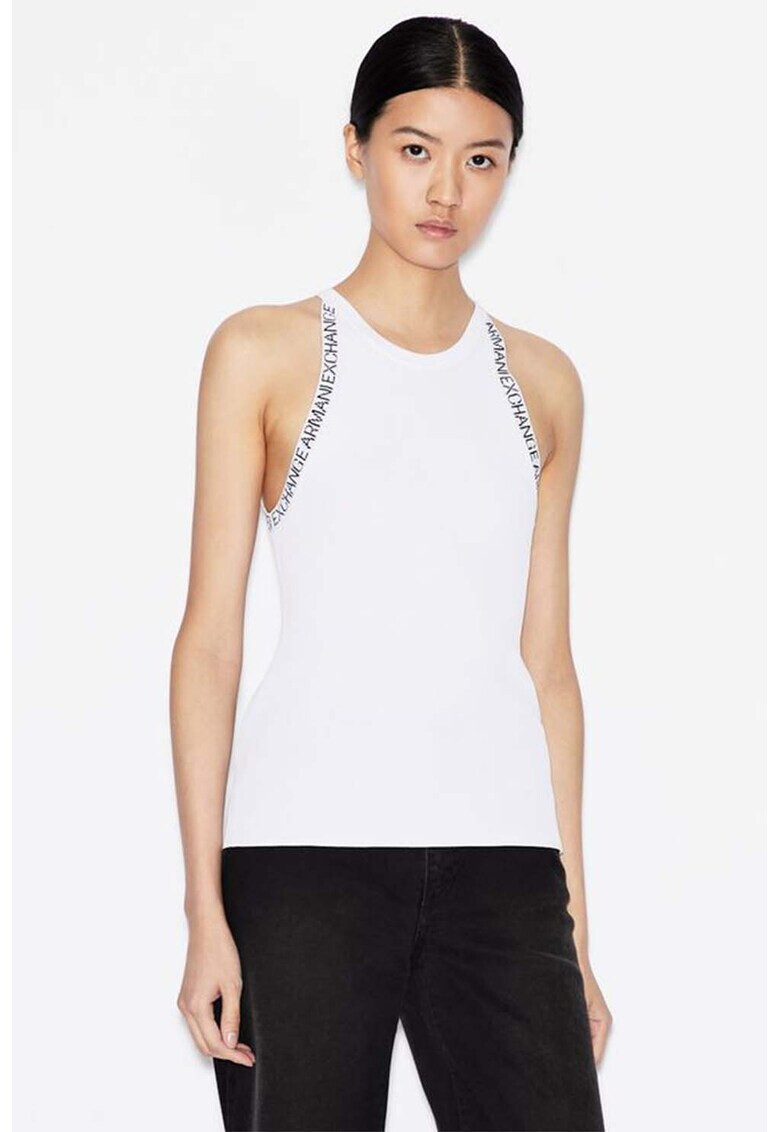 ARMANI EXCHANGE Рипсен топ с контрасти - Pepit.bg