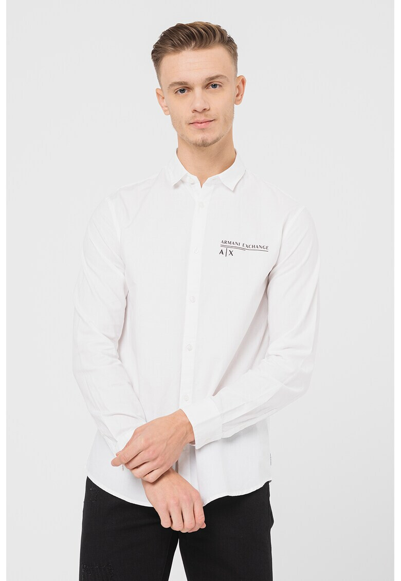 ARMANI EXCHANGE Риза с остра яка и лого - Pepit.bg