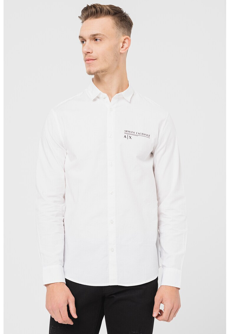 ARMANI EXCHANGE Риза с остра яка и лого - Pepit.bg