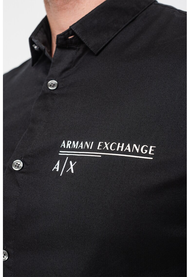 ARMANI EXCHANGE Риза с остра яка и лого - Pepit.bg