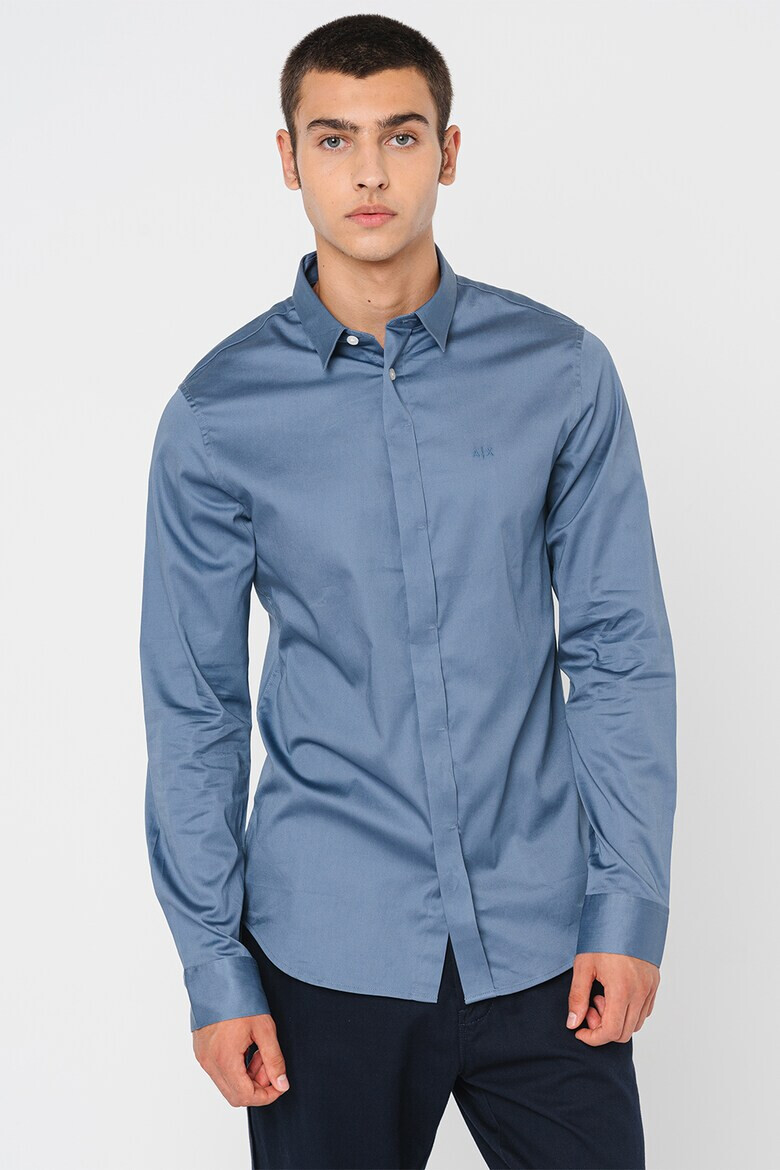 ARMANI EXCHANGE Сатинирана слим риза - Pepit.bg