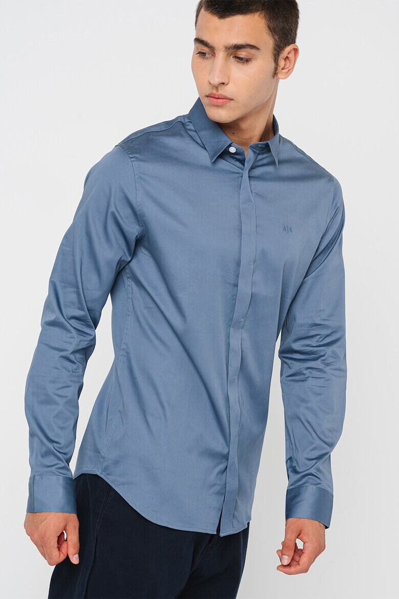 ARMANI EXCHANGE Сатинирана слим риза - Pepit.bg