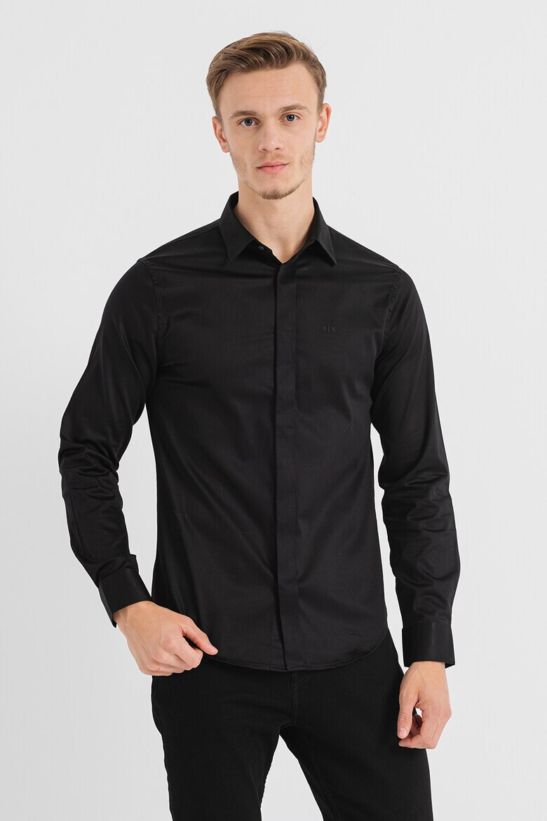 ARMANI EXCHANGE Сатинирана слим риза - Pepit.bg