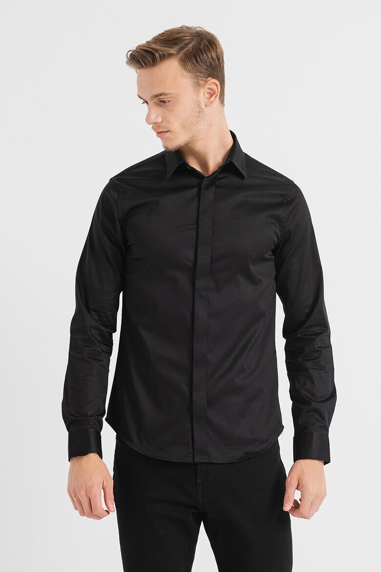 ARMANI EXCHANGE Сатинирана слим риза - Pepit.bg