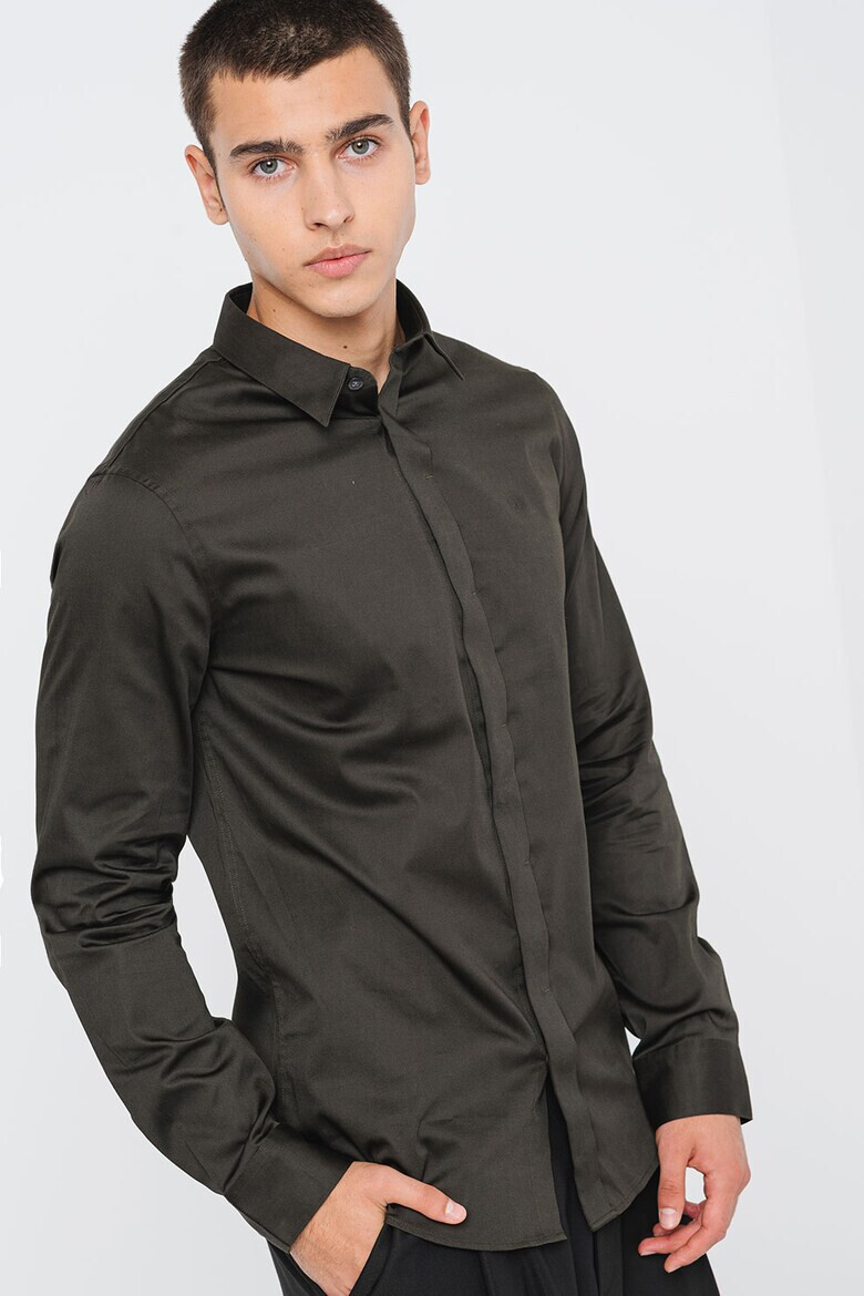 ARMANI EXCHANGE Сатинирана слим риза - Pepit.bg