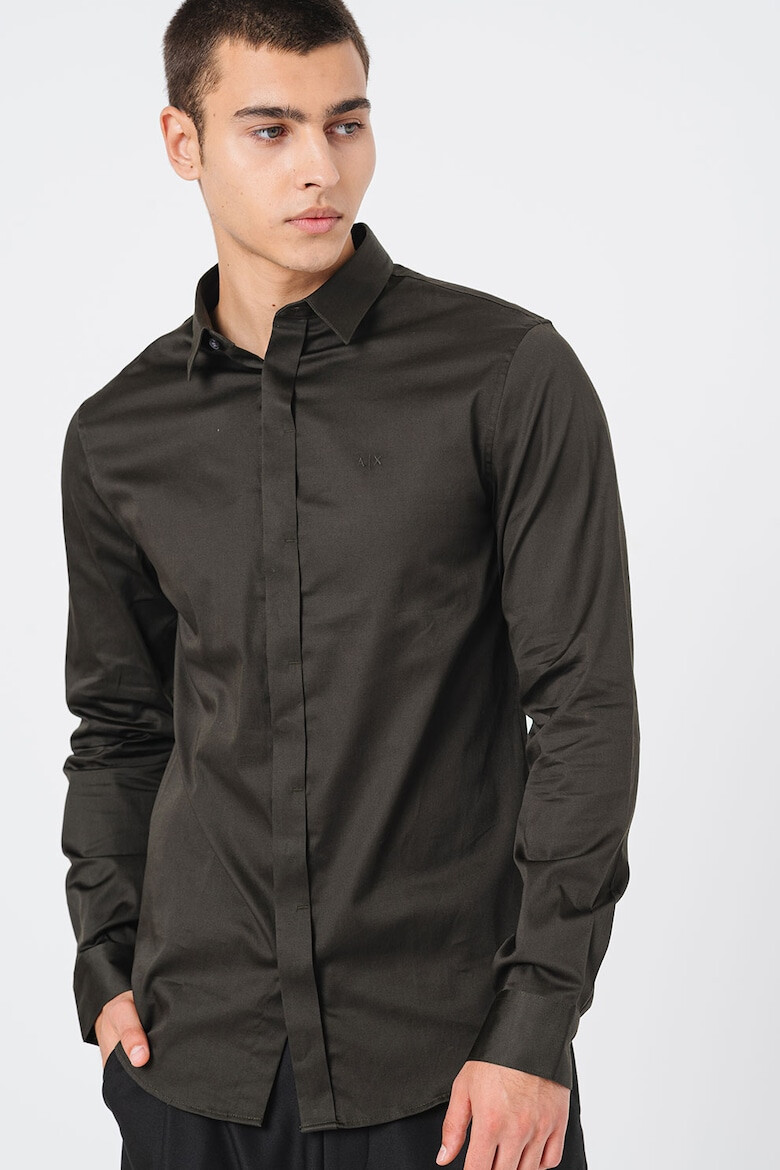 ARMANI EXCHANGE Сатинирана слим риза - Pepit.bg