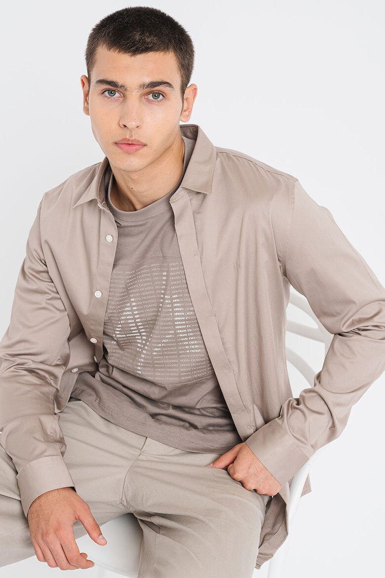 ARMANI EXCHANGE Сатинирана слим риза - Pepit.bg