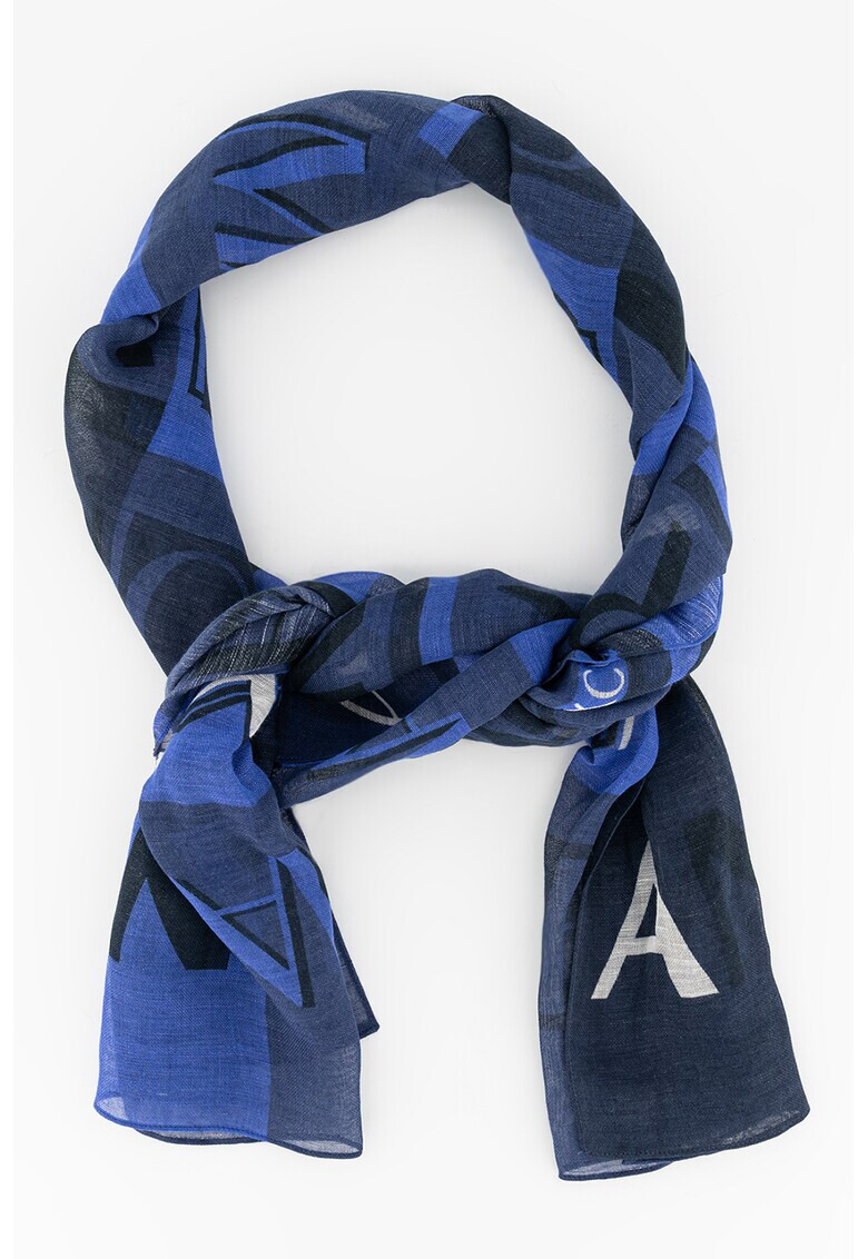 ARMANI EXCHANGE Шал с лен с десен с лого - Pepit.bg