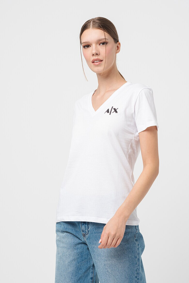 ARMANI EXCHANGE Шпиц тениска с лого - Pepit.bg