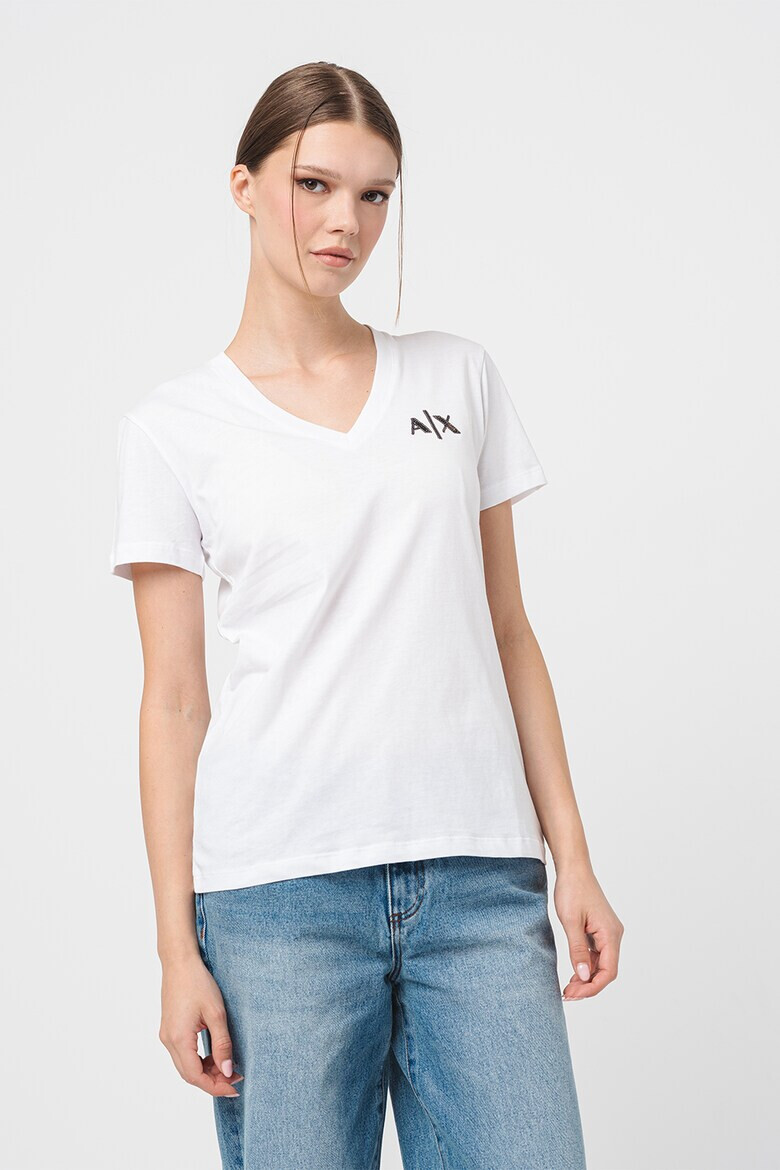 ARMANI EXCHANGE Шпиц тениска с лого - Pepit.bg