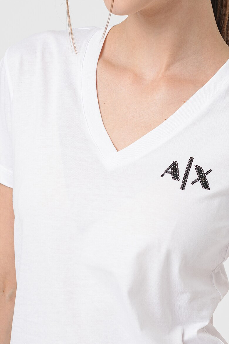 ARMANI EXCHANGE Шпиц тениска с лого - Pepit.bg