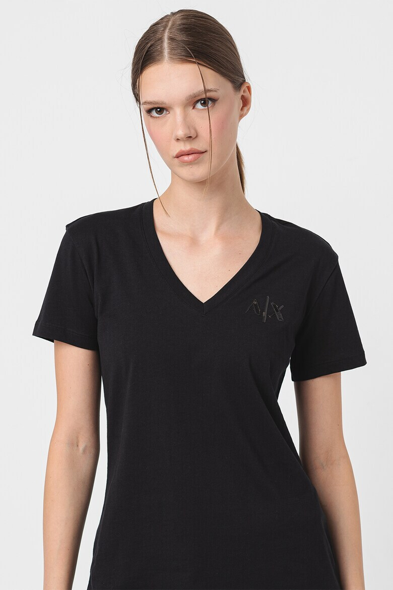 ARMANI EXCHANGE Шпиц тениска с лого - Pepit.bg