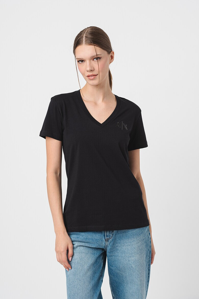 ARMANI EXCHANGE Шпиц тениска с лого - Pepit.bg