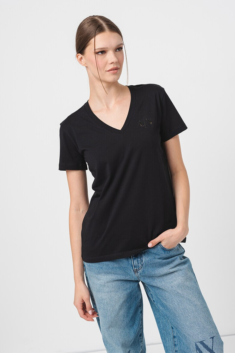 ARMANI EXCHANGE Шпиц тениска с лого - Pepit.bg