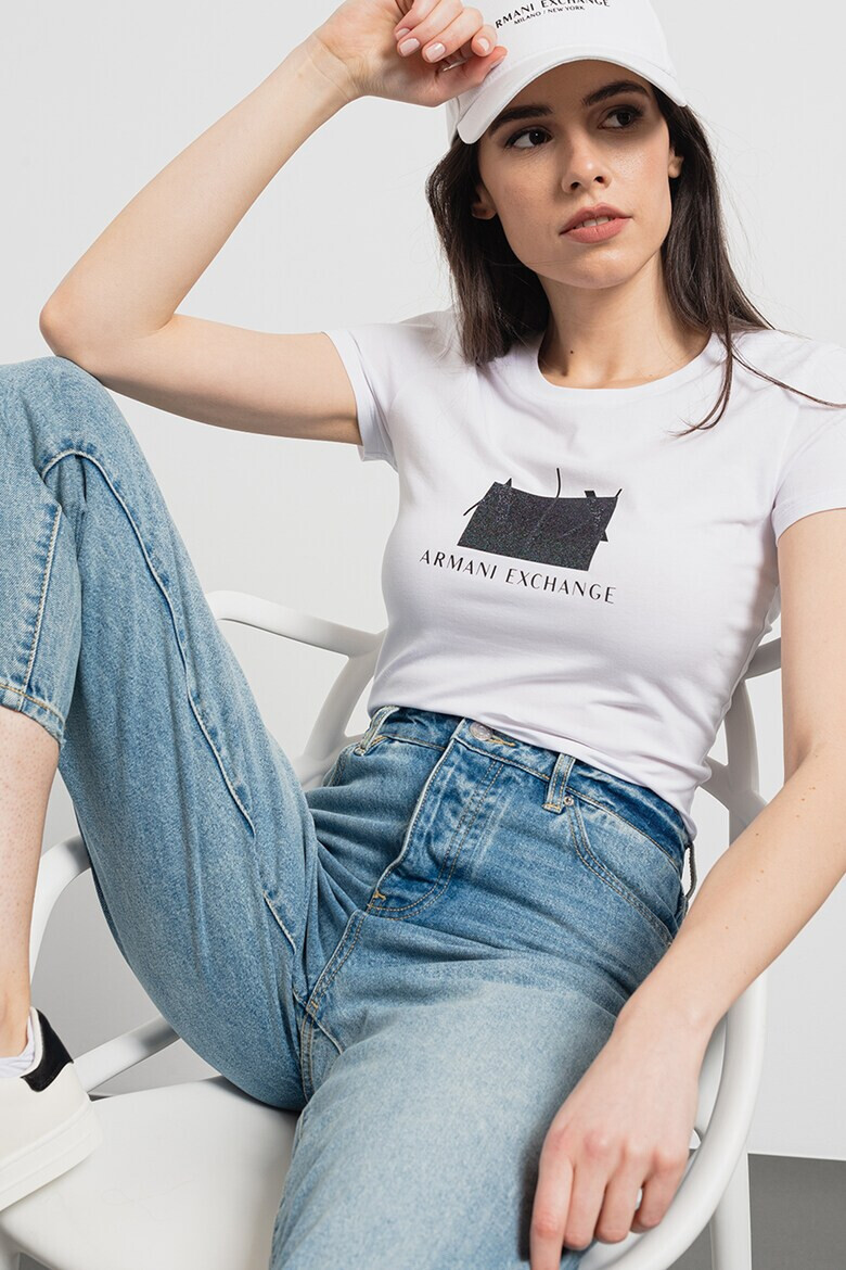 ARMANI EXCHANGE Слим тениска с лого - Pepit.bg