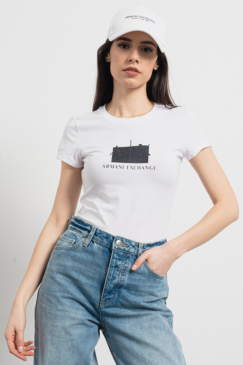 ARMANI EXCHANGE Слим тениска с лого - Pepit.bg