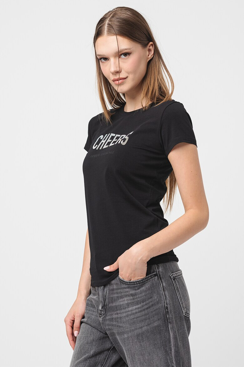 ARMANI EXCHANGE Слим тениска с надпис - Pepit.bg