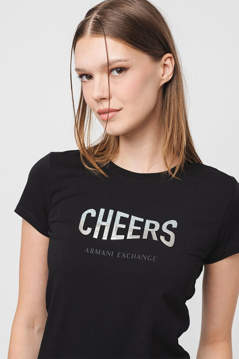 ARMANI EXCHANGE Слим тениска с надпис - Pepit.bg