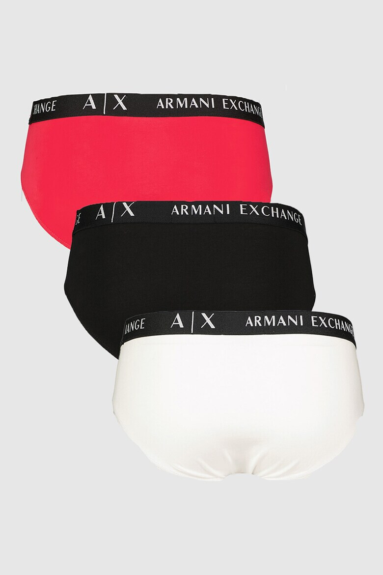 ARMANI EXCHANGE Слипове с памук с лого на талията - 3 чифта - Pepit.bg