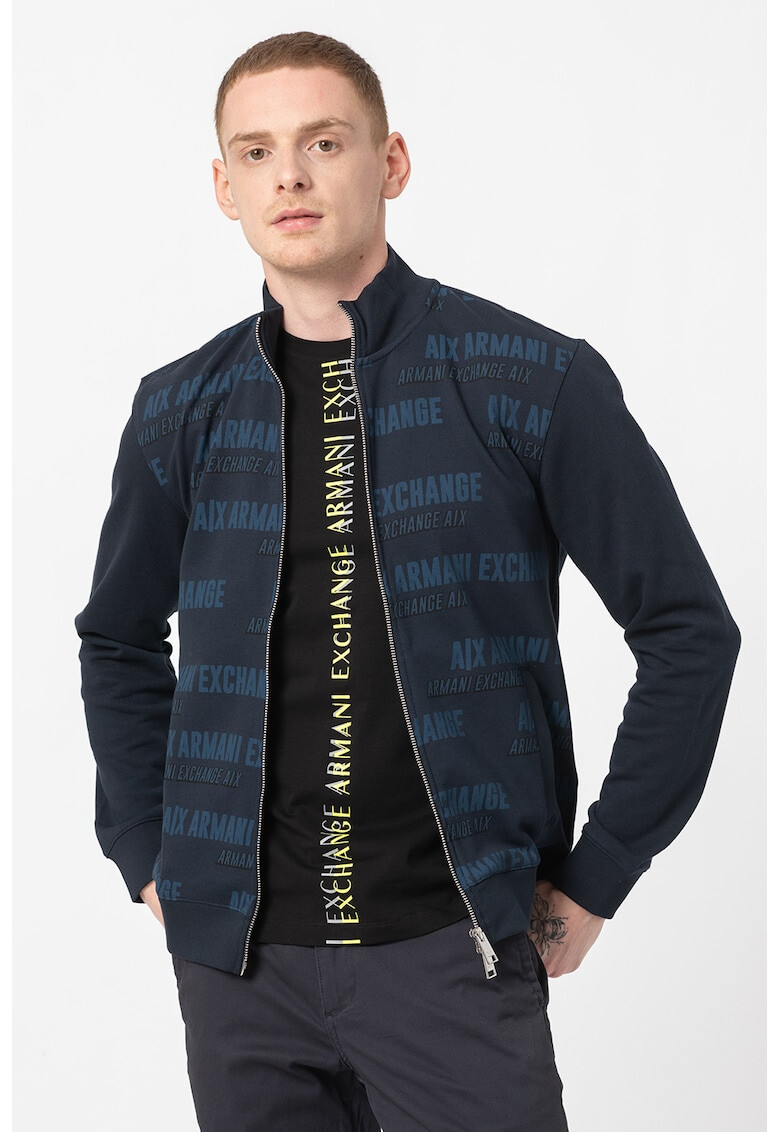 ARMANI EXCHANGE Суитшърт с лого и цип - Pepit.bg