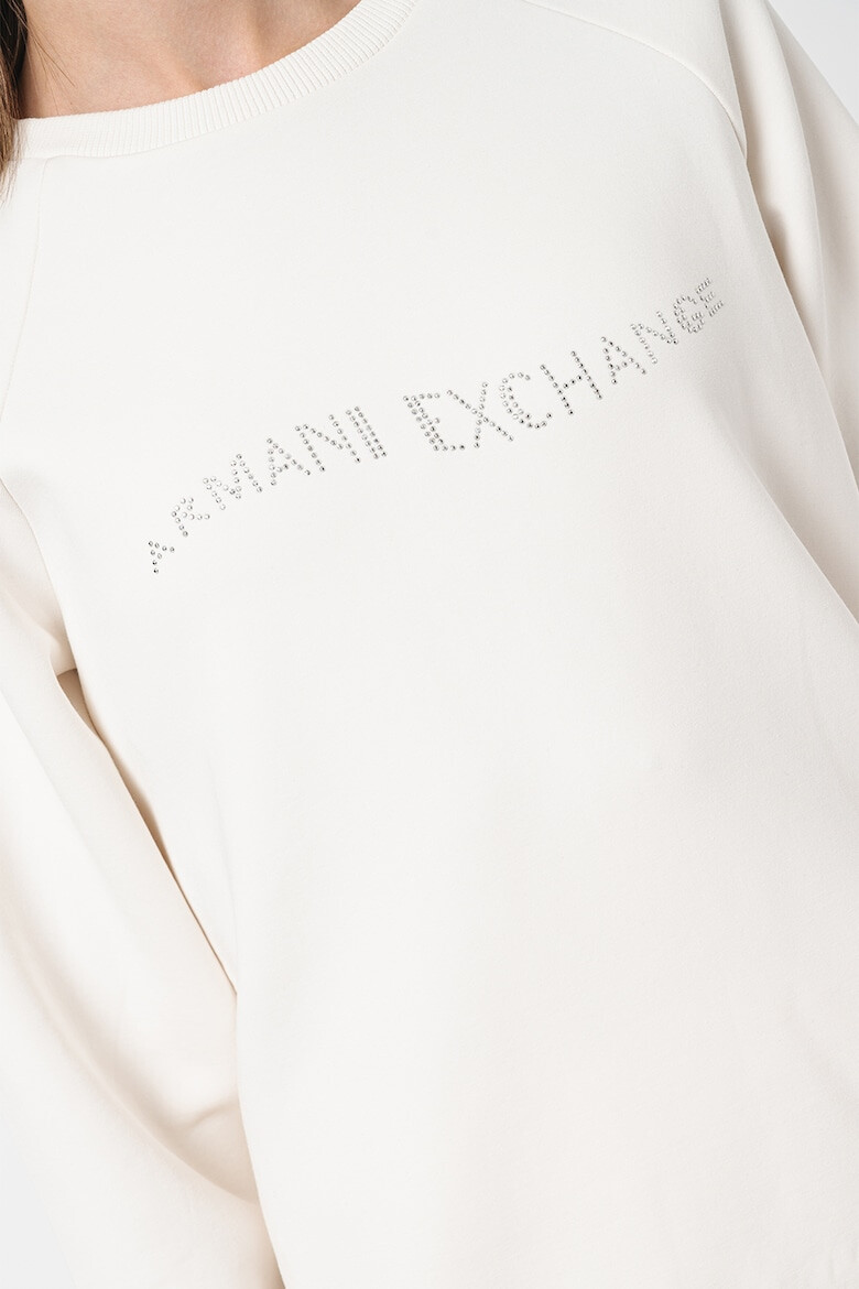 ARMANI EXCHANGE Суитшърт с лого от декоративни камъни - Pepit.bg