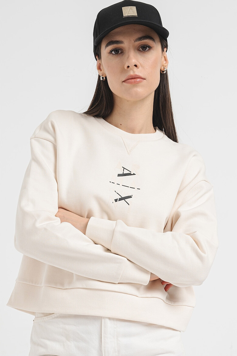 ARMANI EXCHANGE Суитшърт с овално деколте и монограм - Pepit.bg