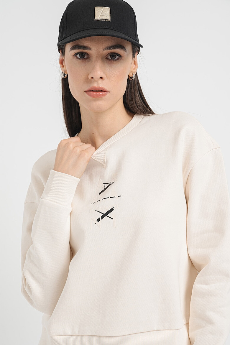 ARMANI EXCHANGE Суитшърт с овално деколте и монограм - Pepit.bg