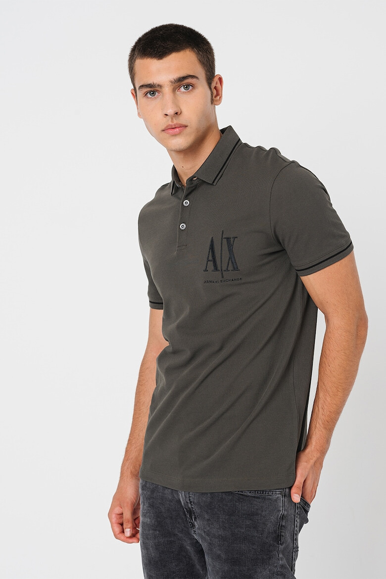 ARMANI EXCHANGE Тениска от памучно пике с яка - Pepit.bg