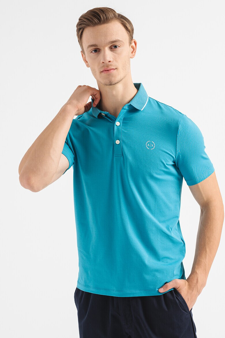 ARMANI EXCHANGE Тениска с яка и лого - Pepit.bg