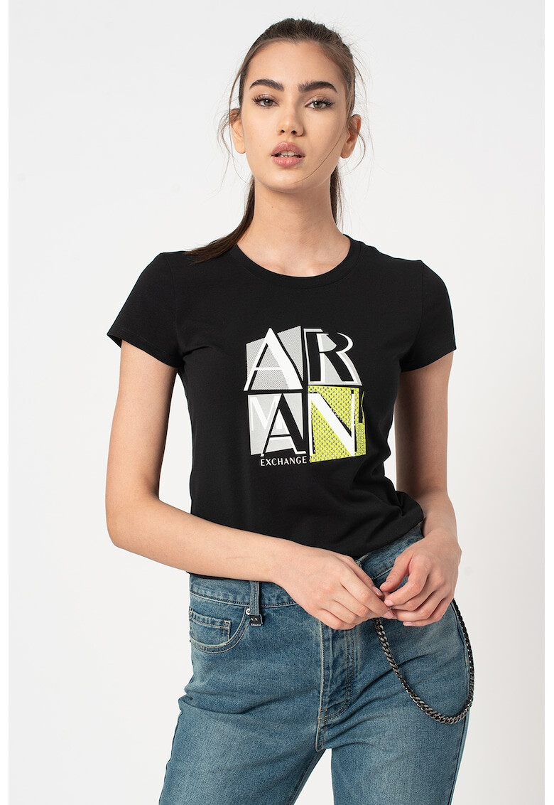 ARMANI EXCHANGE Тениска с контрастно лого - Pepit.bg