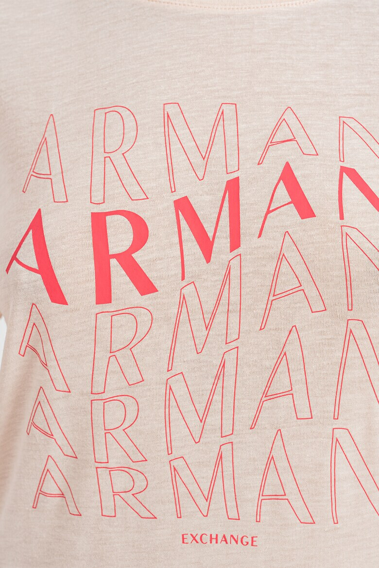 ARMANI EXCHANGE Тениска с лен и лого - Pepit.bg