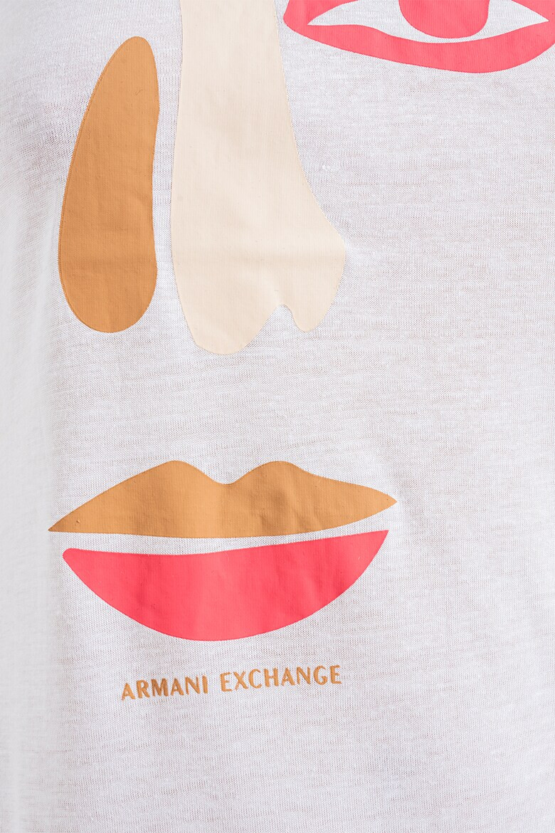 ARMANI EXCHANGE Тениска с лен и принт - Pepit.bg