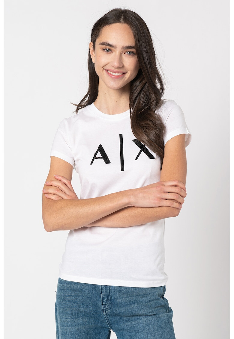 ARMANI EXCHANGE Тениска с лого и модал - Pepit.bg