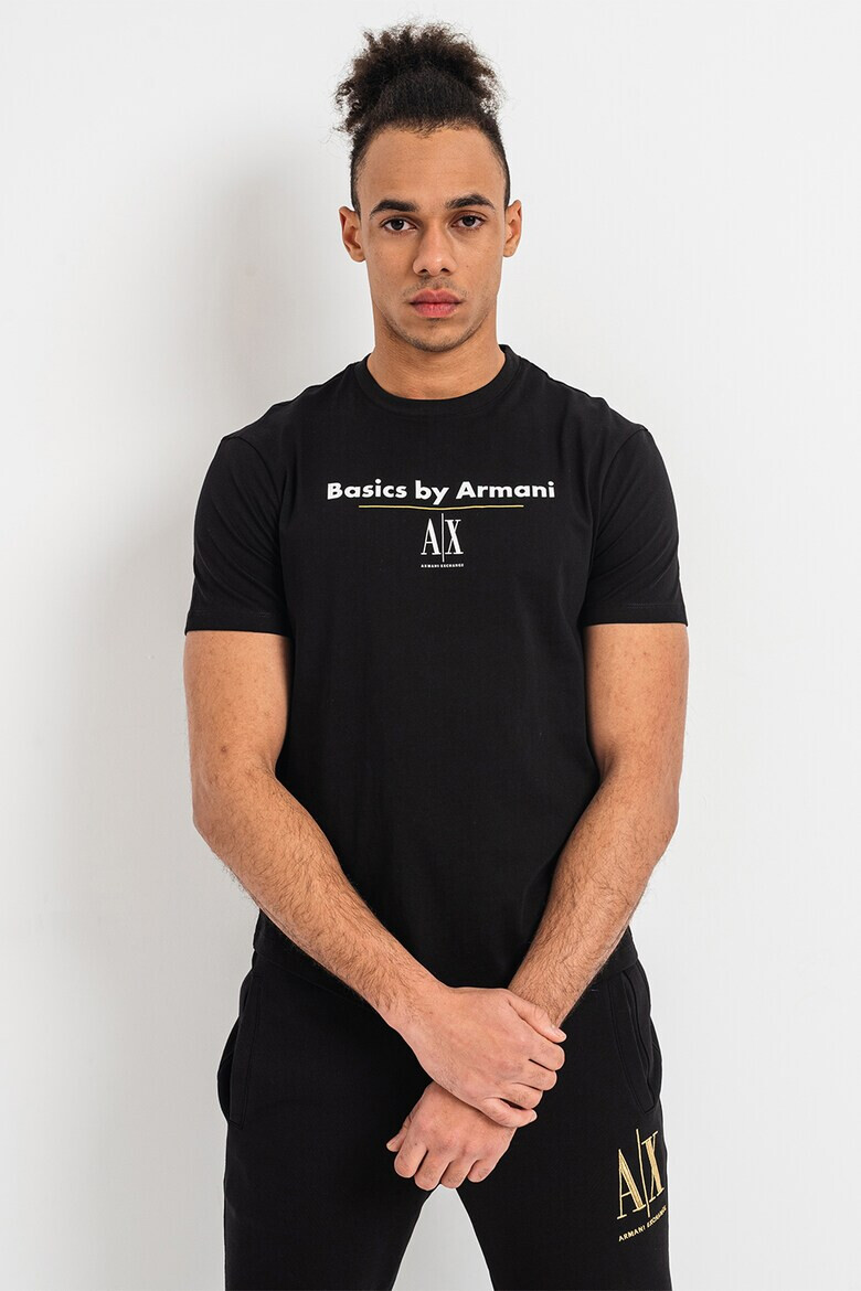 ARMANI EXCHANGE Тениска с лого и овално деколте - Pepit.bg