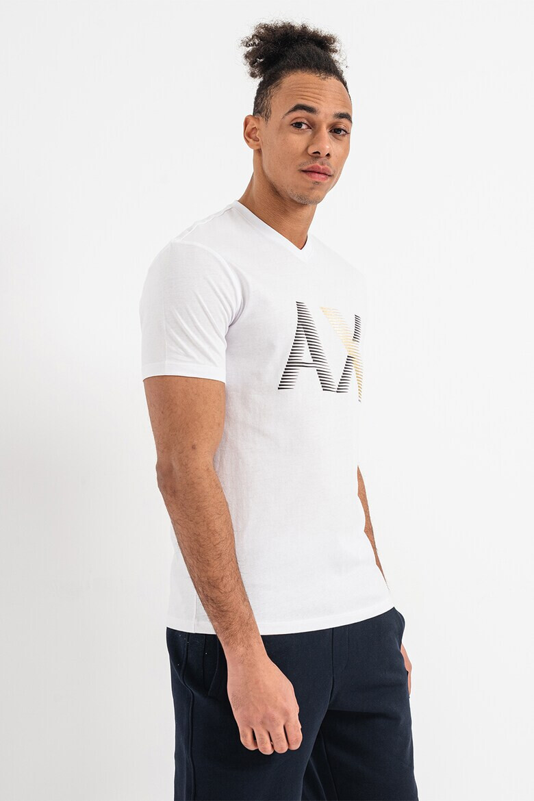 ARMANI EXCHANGE Тениска с лого и шпиц - Pepit.bg