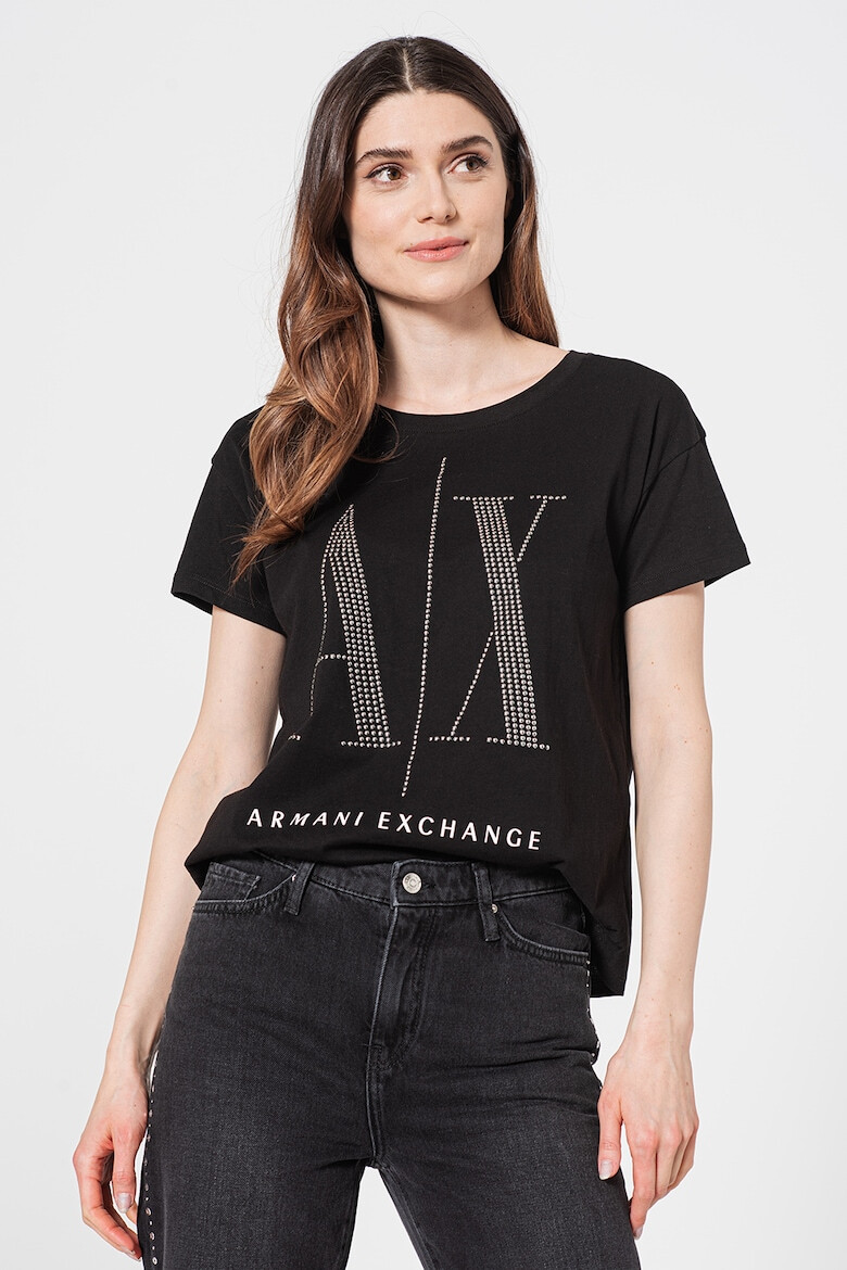 ARMANI EXCHANGE Тениска с лого от капси - Pepit.bg