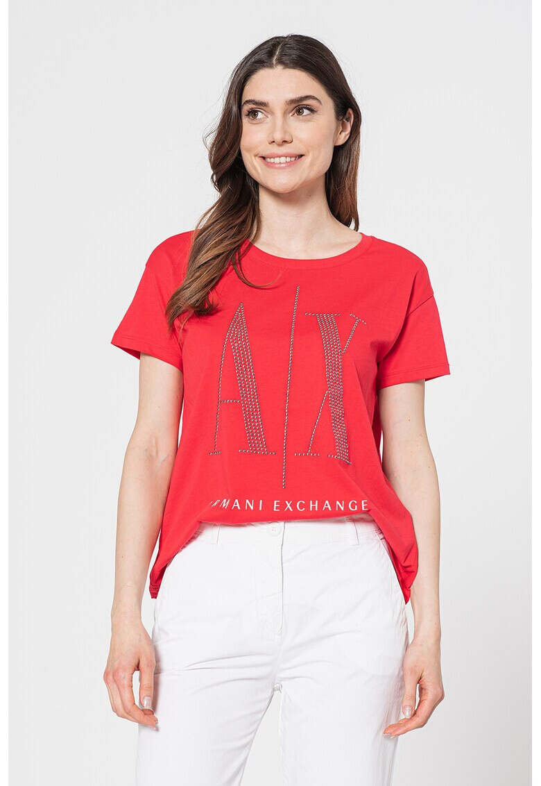 ARMANI EXCHANGE Тениска с лого от капси - Pepit.bg