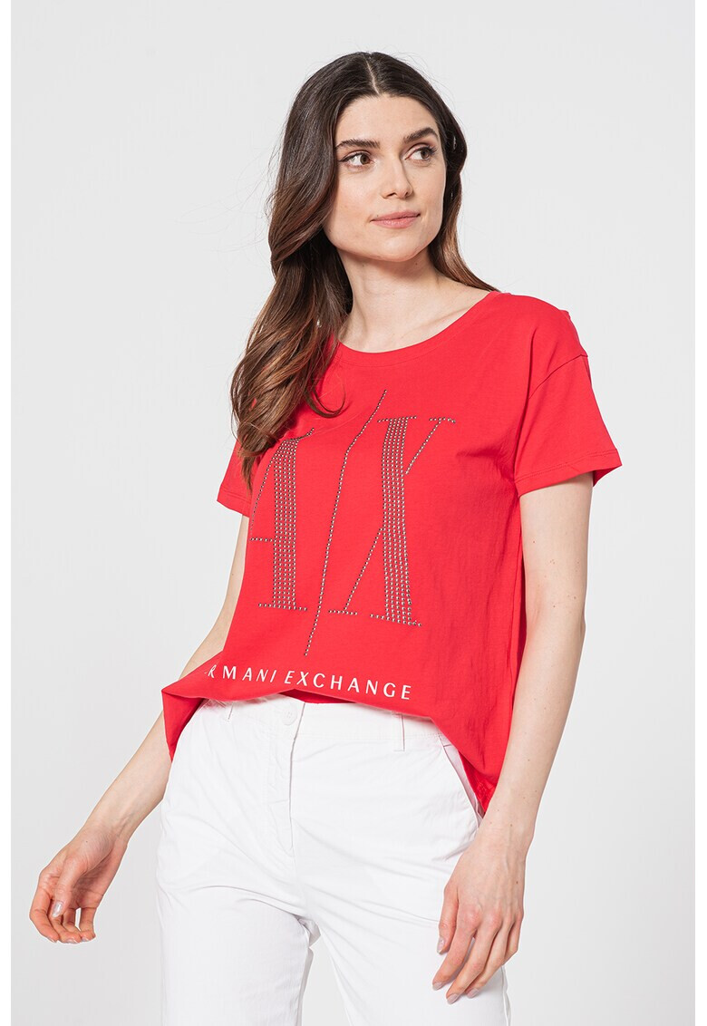 ARMANI EXCHANGE Тениска с лого от капси - Pepit.bg