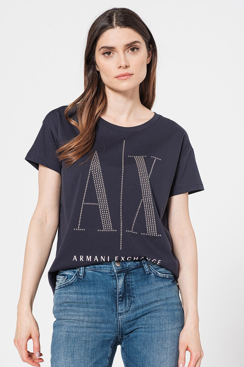 ARMANI EXCHANGE Тениска с лого от капси - Pepit.bg