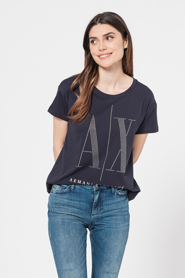 ARMANI EXCHANGE Тениска с лого от капси - Pepit.bg