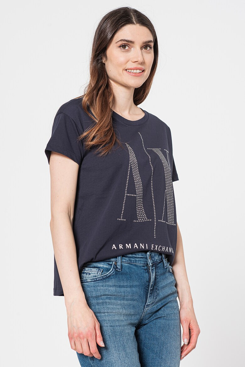 ARMANI EXCHANGE Тениска с лого от капси - Pepit.bg